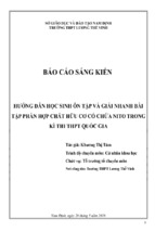 Sáng kiến hướng dẫn học sinh ôn tập và giải nhanh bài tập phần hợp chất hữu cơ có chứa nito trong kì thi thpt quốc gia