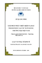 Giải pháp phát triển dịch vụ bao thanh toán tại các ngân hàng thương mại vn