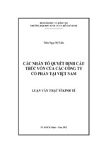 Các nhân tố quyết định cấu trúc vốn của các công ty cổ phần tại việt nam