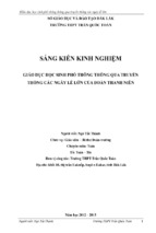 Sáng kiến kinh nghiệm giáo dục học sinh phổ thông thông qua truyền thống các ngày lễ lớn của đoàn thanh niên