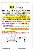 200 câu hỏi trắc nghiệm di truyền học người trong đề thi thử thpt quốc gia năm 2017 