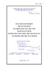 Skkn một số giải pháp huy động giáo viên, học sinh tham gia xây dựng trường học thân thiện, học sinh tích cực tại trường tiểu học xuân đường