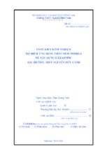 Skkn thí điểm ứng dụng phần mềm moodle để xây dựng e learning tại trường thpt nguyễn hữu cảnh