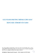 Giải nhanh phương trình lượng giác bằng máy tính bỏ túi casio