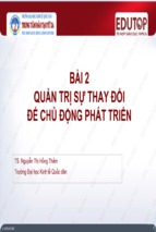 QUẢN TRỊ SỰ THAY ĐỔI ĐỂ CHỦ ĐỘNG PHÁT TRIỂN