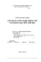 Skkn ứng dụng công nghệ thông tin vào giảng dạy môn thể dục