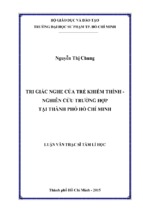 Tri giác nghe của trẻ khiếm thính   nghiên cứu trường hợp tại thành phố hồ chí minh