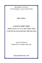 Cảm hứng thiên nhiên trong sáng tác của trần nhân tông và huyền quang dưới góc nhìn so sánh