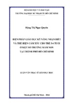 Biện pháp giáo dục kỹ năng nhận biết và thể hiện cảm xúc cho trẻ 5 6 tuổi ở một số trường mầm non tại thành phố hồ chí minh