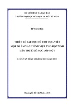 Thiết kế bài đọc hỗ trợ đọc, viết một số âm vần tiếng việt cho học sinh dân tộc ê đê học lớp một