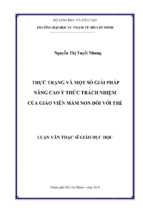 Thực trạng và một số giải pháp nâng cao ý thức trách nhiệm của giáo viên mầm non đối với trẻ