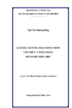 Giáo dục kĩ năng hoạt động nhóm cho trẻ 5   6 tuổi trong khám phá khoa học