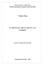 Lý thuyết đa thế vị trên đa tạp kähler