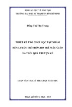 Thiết kế trò chơi học tập nhằm rèn luyện trí nhớ cho trẻ mẫu giáo 5 6 tuổi qua truyện kể