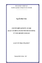 Chuyển biến kinh tế, xã hội quận tân bình (thành phố hồ chí minh) từ năm 2003 đến năm 2013   copy