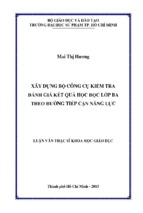 Xây dựng bộ công cụ kiểm tra đánh giá kết quả học đọc lớp ba theo hướng tiếp cận năng lực