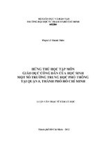 Hứng thú học tập môn giáo dục công dân của học sinh một số trường trung học phổ thông tại quận 8, thành phố hồ chí minh