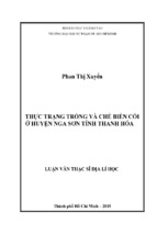 Thực trạng trồng và chế biến cói ở huyện nga sơn tỉnh thanh hóa