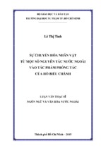 Sự chuyển hóa nhân vật từ một số nguyên tác nước ngoài vào tác phẩm phóng tác của hồ biểu chánh