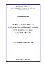 Nghiên cứu bước chuyển từ hình học quan sát   thực nghiệm sang hình học suy diễn ở đầu cấp thcs lào