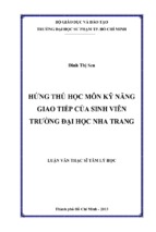 Hứng thú học môn kỹ năng giao tiếp của sinh viên trường đại học nha trang