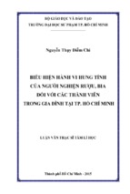 Biểu hiện hành vi hung tính của người nghiện rượu, bia đối với các thành viên trong gia đình tại tp. hồ chí minh   copy