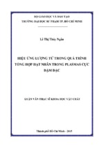 Hiệu ứng lượng tử trong quá trình tổng hợp hạt nhân trong plasmas cực đậm đặc