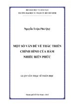 Một số vấn đề về thác triển chỉnh hình của hàm nhiều biến phức