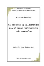 Vai trò công cụ của khái niệm hàm số trong chương trình toán phổ thông