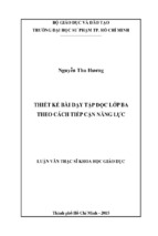 Thiết kế bài dạy tập đọc lớp ba theo cách tiếp cận năng lực