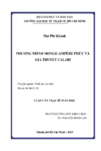 Phương trình monge ampère phức và giả thuyết calabi