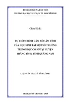 Tự điều chỉnh cảm xúc âm tính của học sinh tại một số trường trung học cơ sở tại huyện thăng bình, tỉnh quảng nam