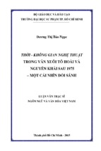 Thời   không gian nghệ thuật trong văn xuôi tô hoài và nguyễn khải sau 1975 – một cái nhìn đối sánh