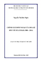 Chính sách đối ngoại của hoa kì đối với myanmar (1988 – 2014)   copy