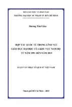 Hợp tác quốc tế trong lĩnh vực giáo dục đại học của khu vực nam bộ từ năm 1991 đến năm 2015