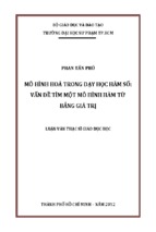 Mô hình hoá trong dạy học hàm số vấn đề tìm một mô hình hàm từ bảng giá trị