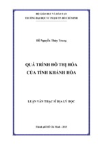 Quá trình đô thị hóa của tỉnh khánh hòa