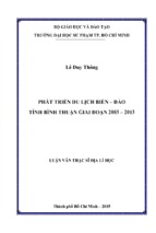 Phát triển du lịch biển – đảo tỉnh bình thuận giai đoạn 2003 – 2013