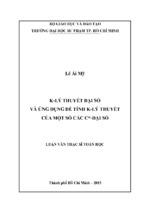 K lý thuyết đại số và ứng dụng để tính k lý thuyết của một số các c đại số