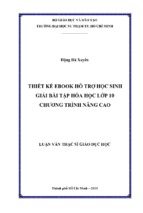 Thiết kế ebook hỗ trợ học sinh giải bài tập hóa học lớp 10 chương trình nâng cao