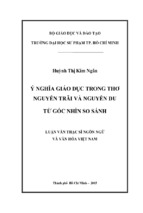 ý nghĩa giáo dục trong thơ nguyễn trãi và nguyễn du từ góc nhìn so sánh