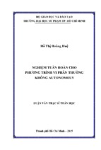 Nghiệm tuần hoàn cho phương trình vi phân thường không autonomous