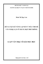 Rèn luyện kỹ năng lập dàn ý mẫu cho đề văn nghị luận ở trung học phổ thông