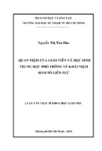 Quan niệm của giáo viên và học sinh trung học phổ thông về khái niệm hàm số liên tục