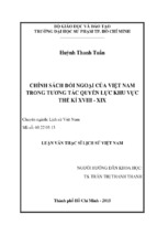 Chính sách đối ngoại của việt nam trong tương tác quyền lực khu vực thế kỉ xviii   xix