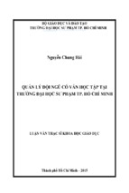 Quản lý đội ngũ cố vấn học tập tại trường đại học sư phạm tp. hồ chí minh