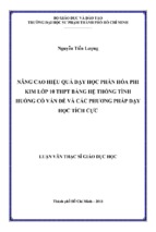 Nâng cao hiệu quả dạy học phần hóa phi kim lớp 10 thpt bằng hệ thống tình huống có vấn đề và các phương pháp dạy học tích cực