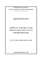 Nghiên cứu về hệ trục tọa độ trong dạy học toán và vật lý ở trường trung học