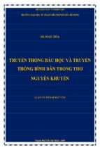 Truyền thống bác học và truyền thống bình dân trong thơ nguyễn khuyến