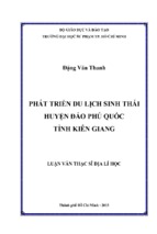 Phát triển du lịch sinh thái huyện đảo phú quốc tỉnh kiên giang